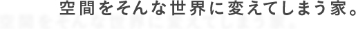 空間をそんな世界に変えてしまう家。