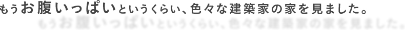もうお腹いっぱいというくらい、色々な建築家の家を見ました。