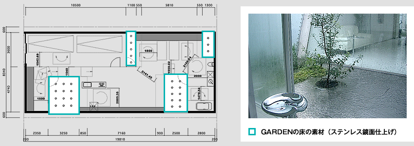 設計図とGARDEN床の素材